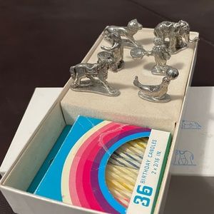 Silver Circus Birthday Candleholders